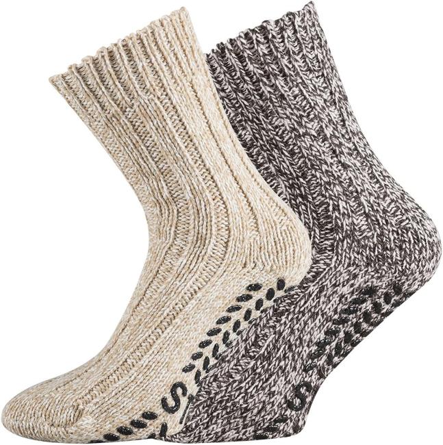 2 Paar TippTexx 24 superwarme ABS Norwegersocken Stopper-Socken